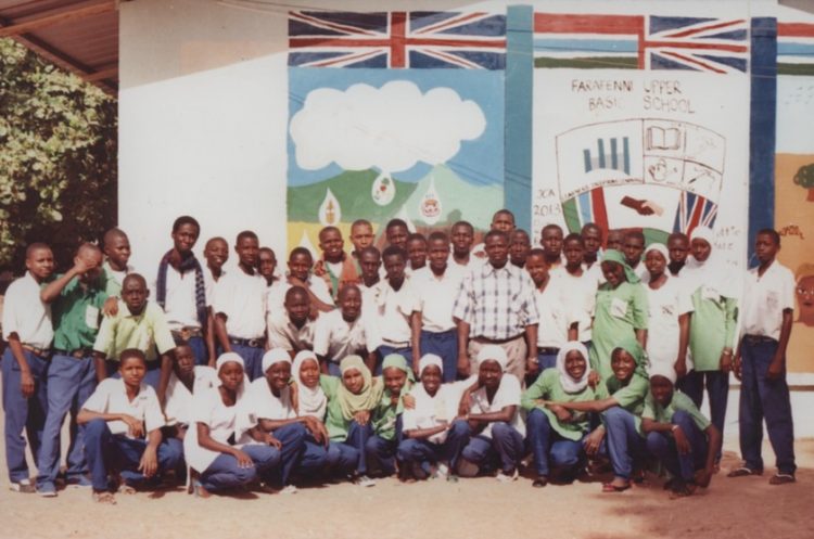 Adukunle with his students in Gambia. 